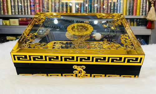Black Acrylic Box Quran Pak with Rehal, Counter, and Tasbeeh