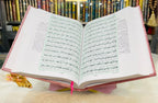 Pink Acrylic Box Quran Pak with Rehal, Tasbeeh, and Counter