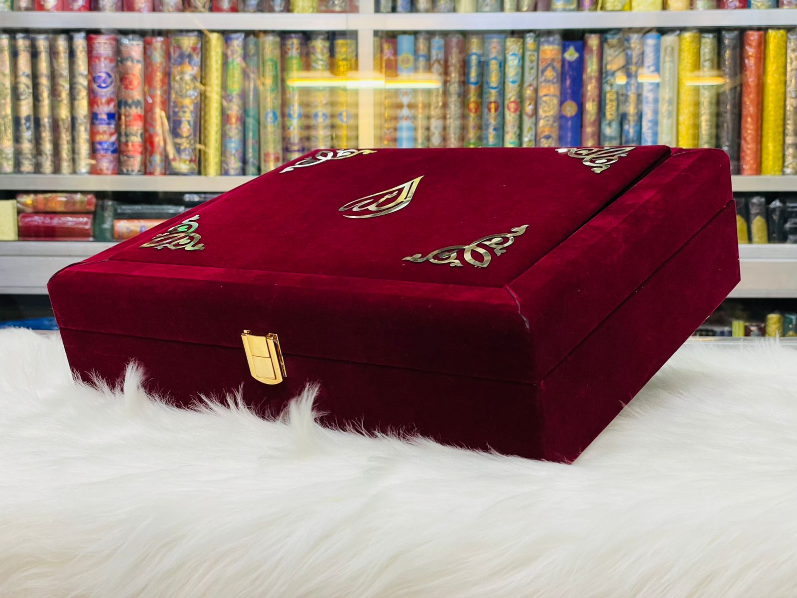 Maroon Bridal Quran Pak Set With a Pleasant Fragrance - Premium Edition