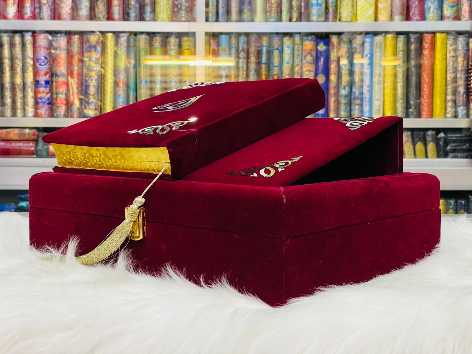 Maroon Bridal Quran Pak Set With a Pleasant Fragrance - Premium Edition