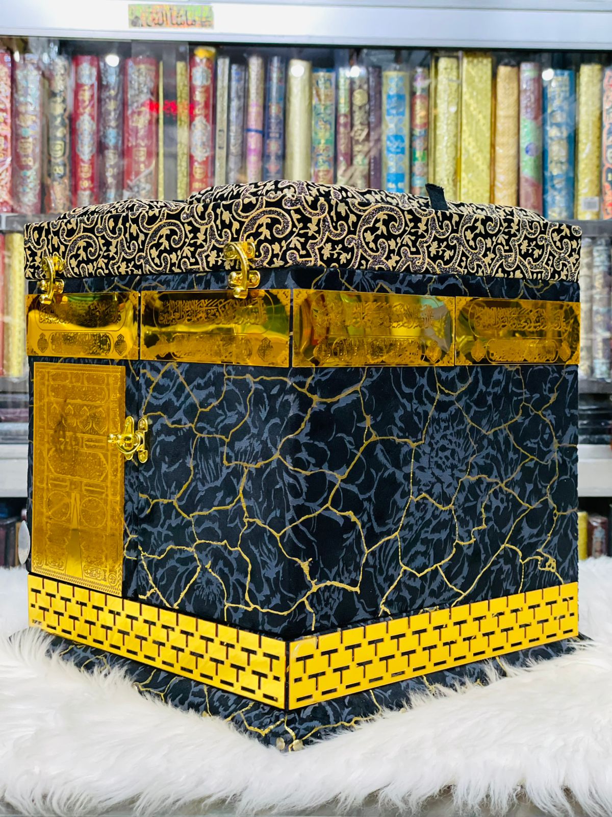 Golden and texture Black Khana Kaaba Fancy Quran Set