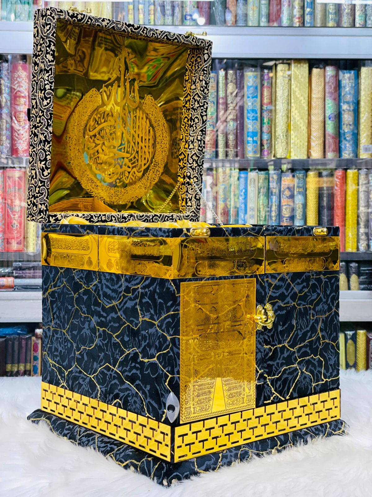 Golden and texture Black Khana Kaaba Fancy Quran Set